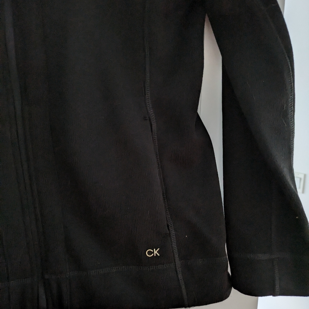 Tailored Fleece Calvin Klein Zip Up Ribbed S Jacket - Picture 9 of 11